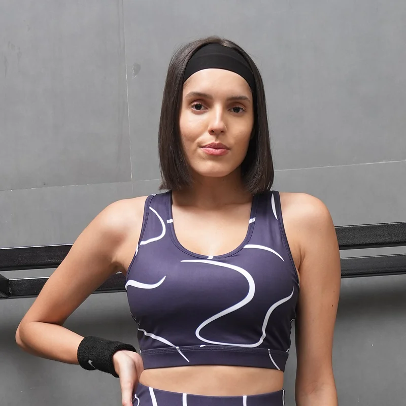 Silk bras for a luxurious and smooth texture​ Medium Impact Racerback Sports Bra- AT-3