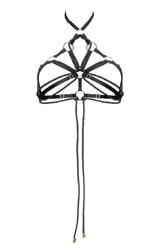 Bra with padded straps to reduce shoulder strain​ Melinoya ropes Black bra
