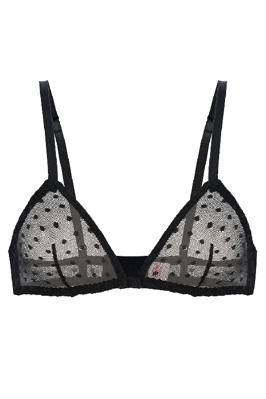 Cotton bras known for breathability and softness​ Mimi Black dots soft bra
