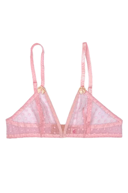 Bra with a detachable strap for easy washing​ Mimi Pink dots soft bra