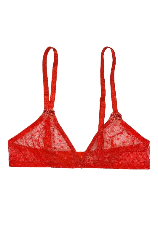 Bra with moisture - wicking lining for sweaty situations​ Mimi Tangerine dots soft bra