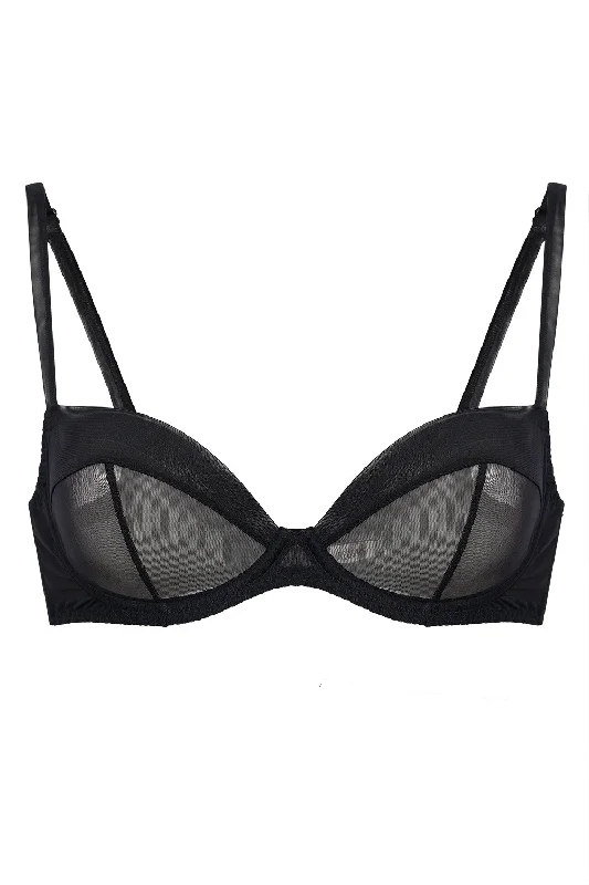 Bra with a push - up memory foam cup for enhanced cleavage​ Parabola Black bra