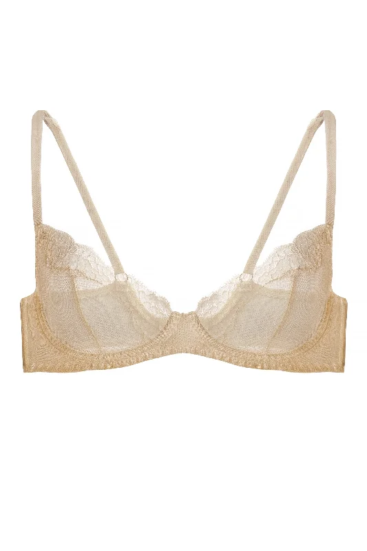 Bra with a seamless back for a smooth look under clothes​ Ramonda beige gold bra