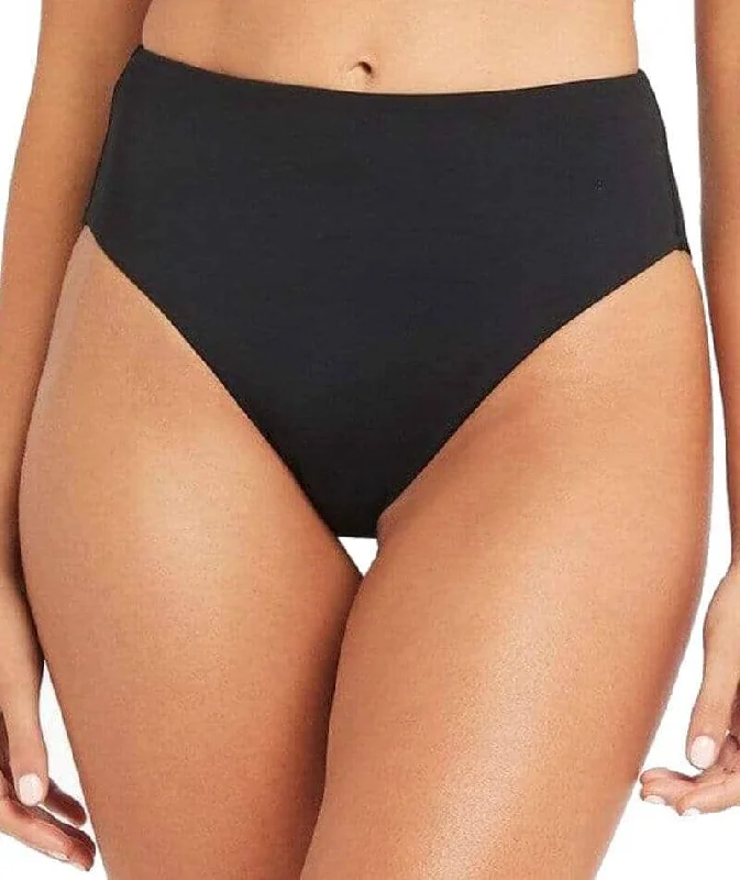 Long - line bras for added support and a slimming effect Sea Level Essentials Retro High Waist Bikini Brief - Black Long - line bras for added support and a slimming effect Sea Level Essentials Retro High Waist Bikini Brief - Black