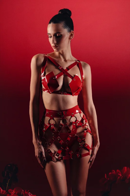 Bra with a high - cut cup for more coverage and support Tambourine Red bra by Secret Room Bra with a high - cut cup for more coverage and support Tambourine Red bra by Secret Room