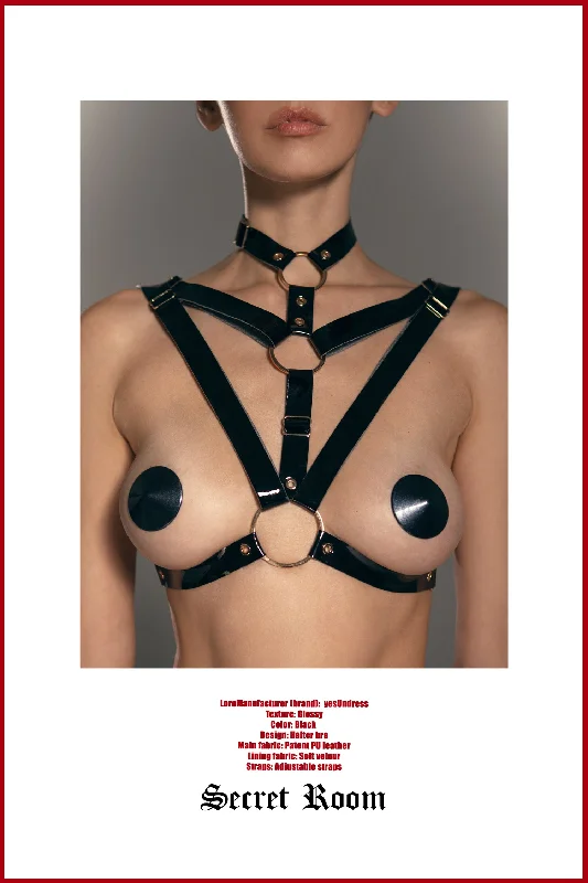 Bra with a foam - lined cup for a more structured shape Valkyrie Black halter bra by Secret Room Bra with a foam - lined cup for a more structured shape Valkyrie Black halter bra by Secret Room