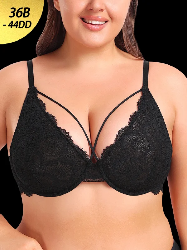 Plus - size bras designed for larger cup sizes and fuller figures​ Sexy Lace Push Up Underwire Bra for Women