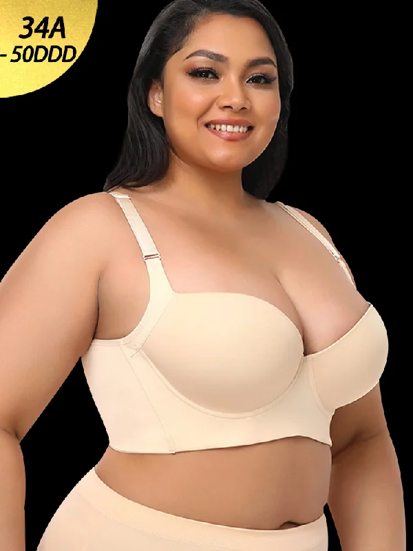 Bra with a plus - size long - line design for a slimming effect Sexy Smooth Side Support Push Up Underwire Bra Bra with a plus - size long - line design for a slimming effect Sexy Smooth Side Support Push Up Underwire Bra