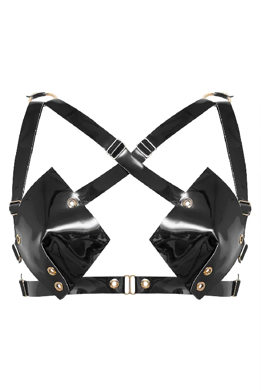 Bra with a shiny finish for a glamorous effect​ Tambourine Black bra by Secret Room