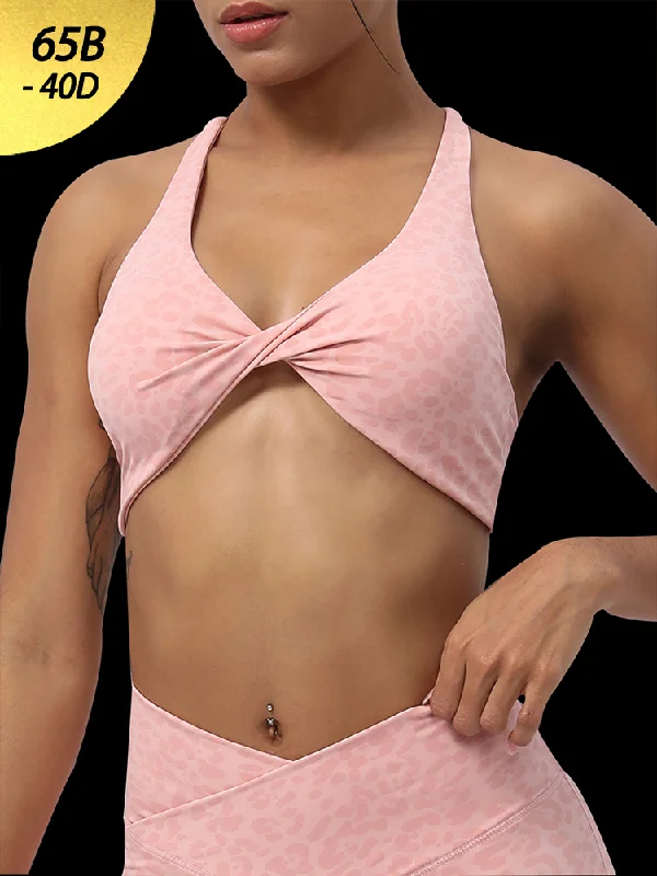 Bra with a plus - size seamless design for a smooth look Twist Leopard Print Yoga Sports Bra Bra with a plus - size seamless design for a smooth look Twist Leopard Print Yoga Sports Bra