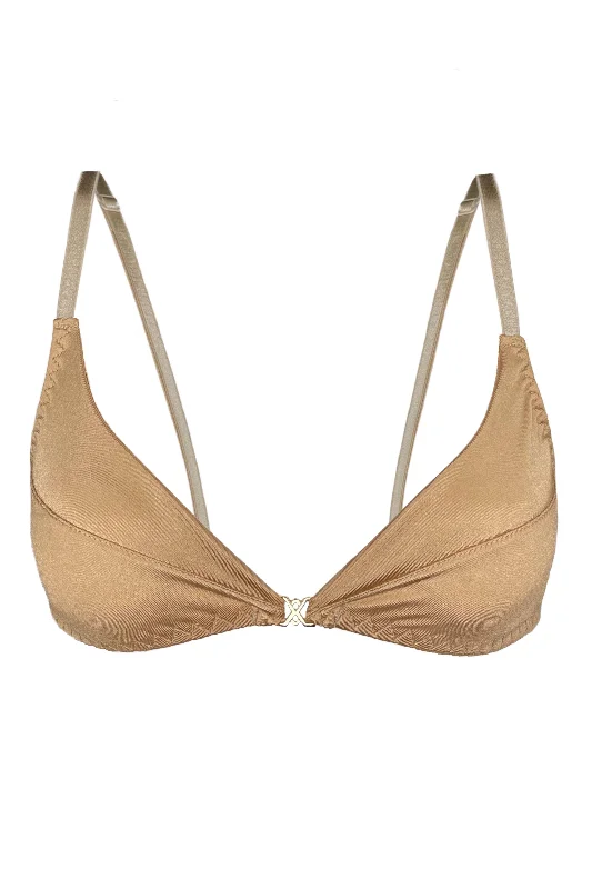 Bra with a contour memory foam cup for a natural look Valessa Gloss gold soft triangle bra Bra with a contour memory foam cup for a natural look Valessa Gloss gold soft triangle bra