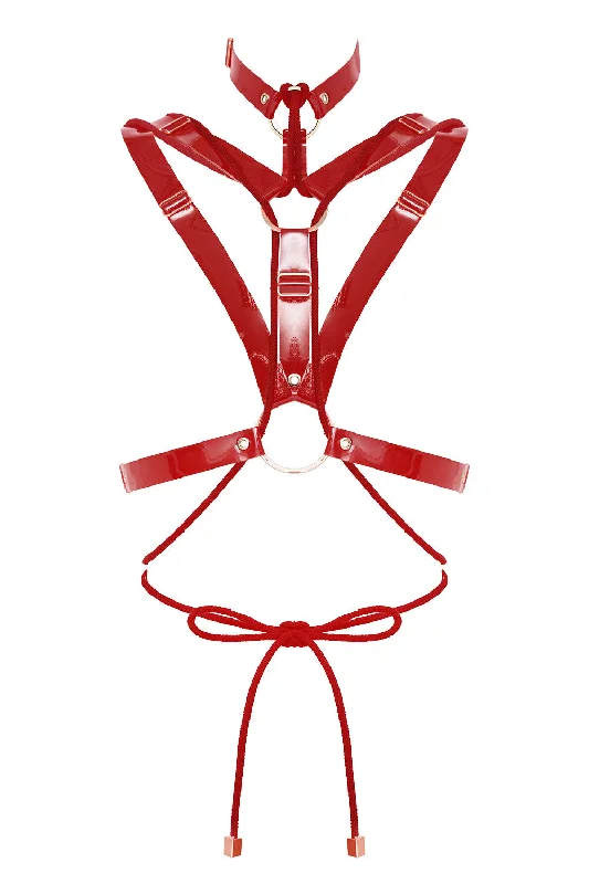 Bra with a satin - lined cup for a smooth and comfortable fit Valkyrie Shibari Red halter bra by Secret Room Bra with a satin - lined cup for a smooth and comfortable fit Valkyrie Shibari Red halter bra by Secret Room