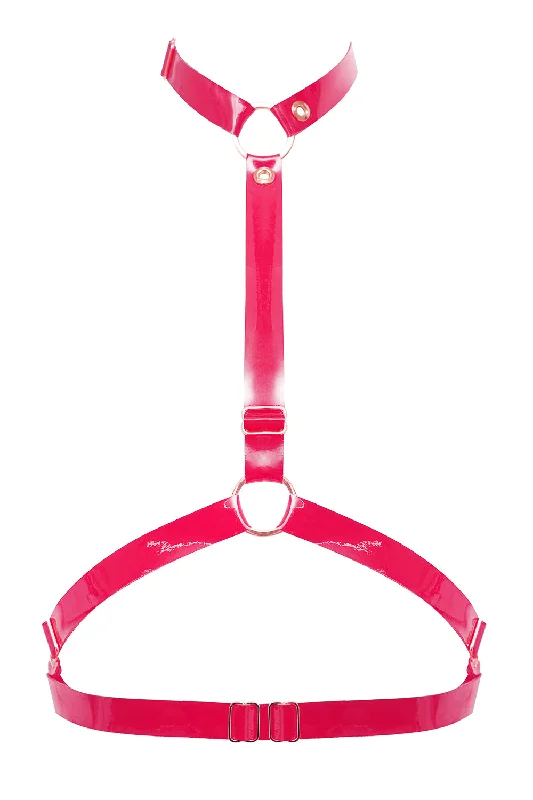 Bra with a plus - size padded strap for reduced shoulder strain​ Vampire Fuchsia halter bra by Secret Room