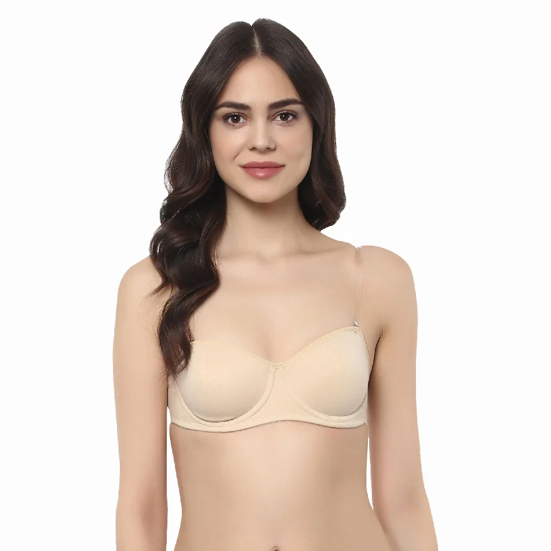Bra with a plus - size underbust band for a secure fit Wired Non Padded Multiway Balconette Bra-CB-322A Bra with a plus - size underbust band for a secure fit Wired Non Padded Multiway Balconette Bra-CB-322A