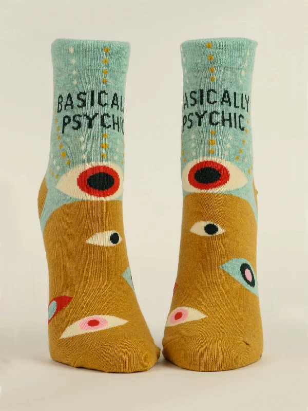 Women's cotton blend socks for breathabilityBasically Psychic W-Ankle Socks