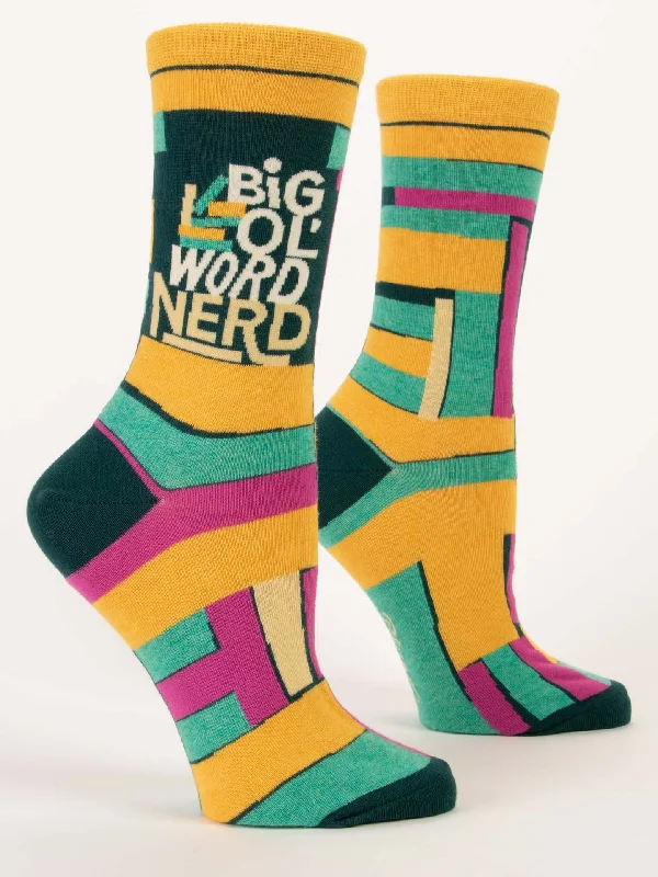 Women's nylon - reinforced socks for durabilityBig Ol' Word Nerd W-Crew Socks