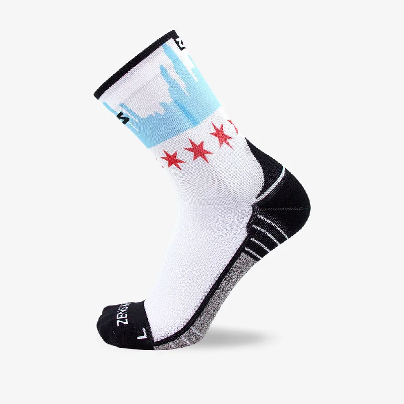 Women's cushioned sole socks for shock absorptionChicago Flag Skyline Socks (Mini-Crew) Women's cushioned sole socks for shock absorptionChicago Flag Skyline Socks (Mini-Crew)