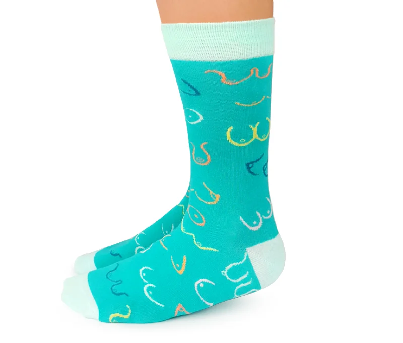 Women's satin - trimmed socks for a touch of eleganceSimply the Breast Socks - Teal - For Her