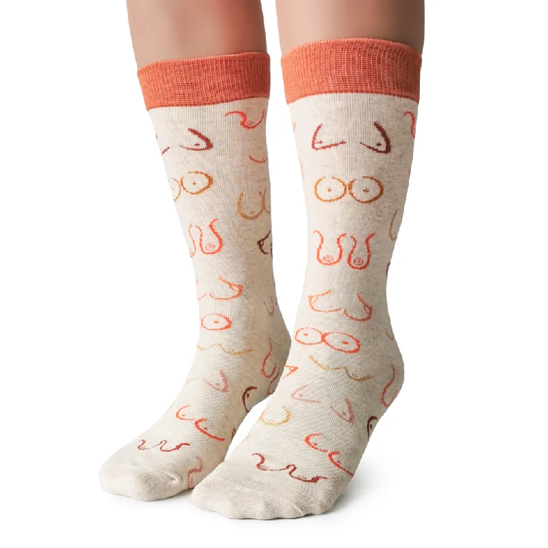 Women's thigh - high socks in a fishnet patternSimply the Breast Socks - For Her