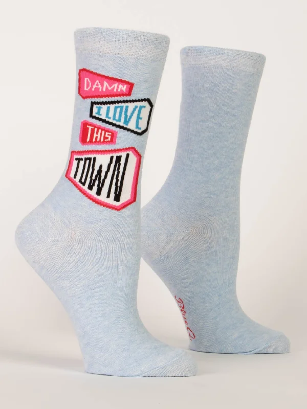 Women's ribbed knee - high socks for a classic lookDamn I Love This Town W-Crew Socks Women's ribbed knee - high socks for a classic lookDamn I Love This Town W-Crew Socks