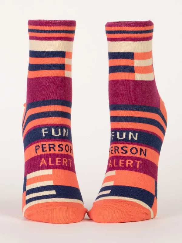 Women's bamboo fiber socks for eco - friendlinessFun Person Alert W-Ankle Socks