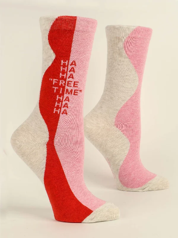 Women's hypoallergenic socks for sensitive skinHa Ha Ha Free Time Ha Ha Ha W-Crew Socks