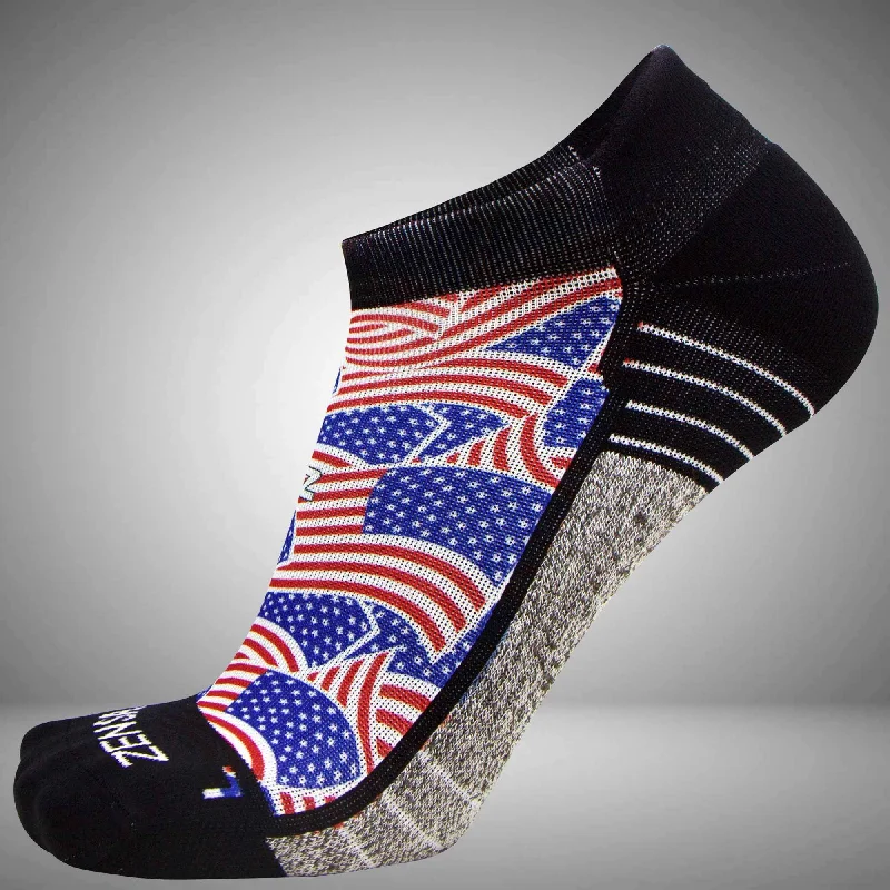 Women's no - show socks with a floral motifUSA Socks (No Show)