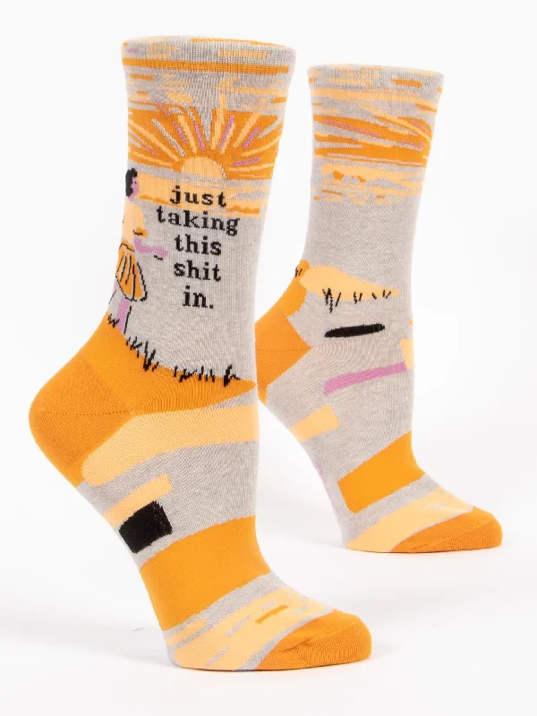 Women's spandex - infused socks for stretchJust Taking This Shit In. W-Crew Socks