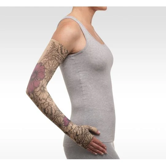 Juzo Soft Armsleeve w/ Silicone, Floral Purple Henna