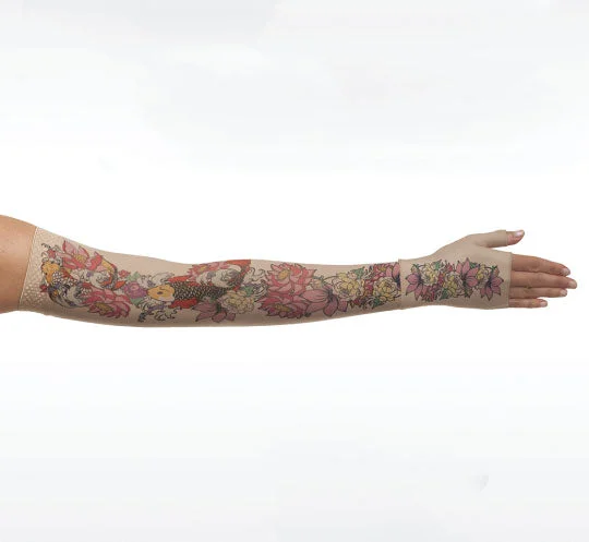 Juzo Soft Armsleeve w/ Silicone, Koi Flowers Tattoo