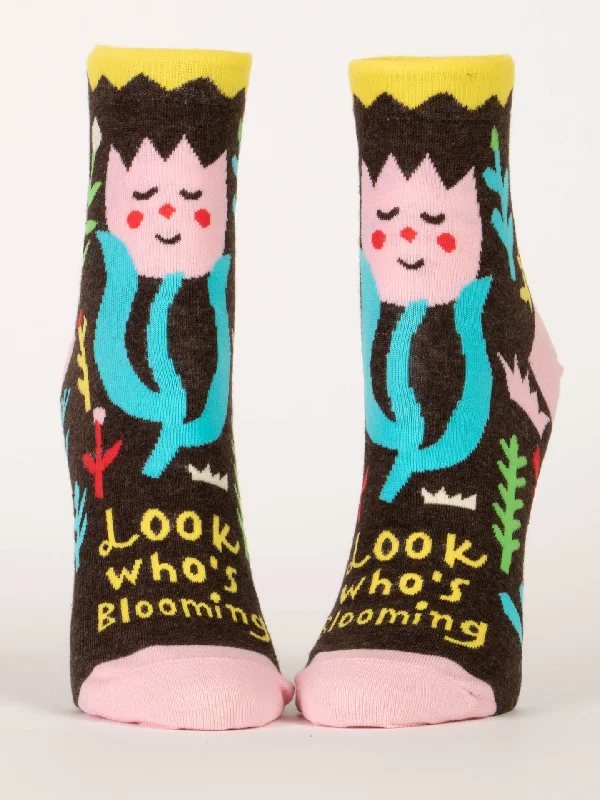 Women's microfiber socks for a lightweight optionLook Who's Blooming W-Ankle Socks