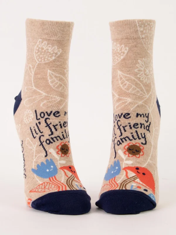 Women's knee - high socks with lace trimLove My Lil' Friend Family W-Ankle Socks