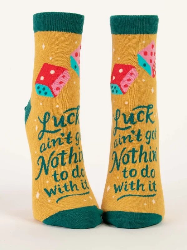 Women's cable - knit ankle socks for a cozy styleLuck Ain't Got Nothin' To Do With It W-Ankle Socks
