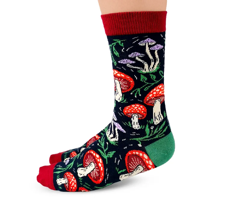 Women's knee - high socks with lace trimMushroom Magic Socks - For Her