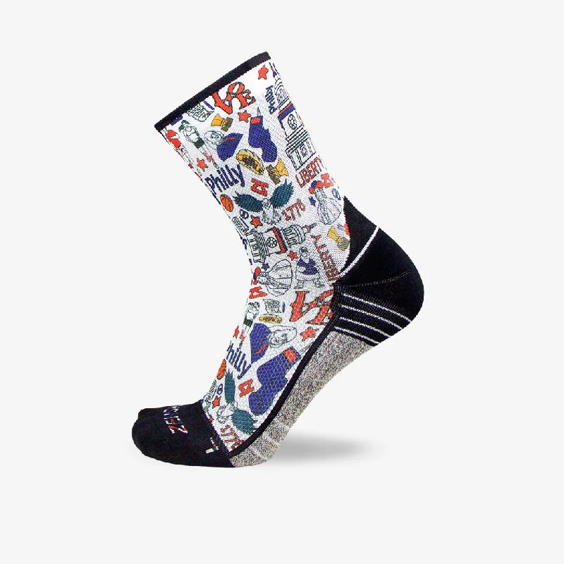 Women's no - show socks with a floral motifPhiladelphia Socks (Mini Crew)
