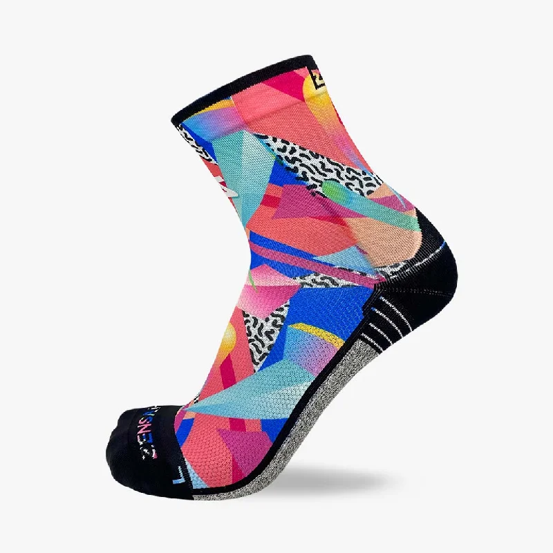 Women's over - the - calf socks with a stripe designRetro Shapes Socks (Mini-Crew)