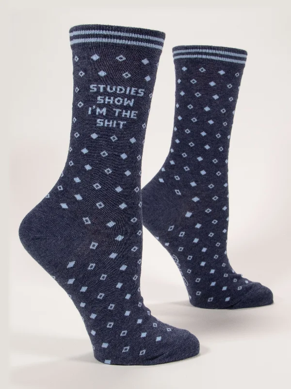 Women's hypoallergenic socks for sensitive skinStudies Show I'm The Shit W-Crew Socks
