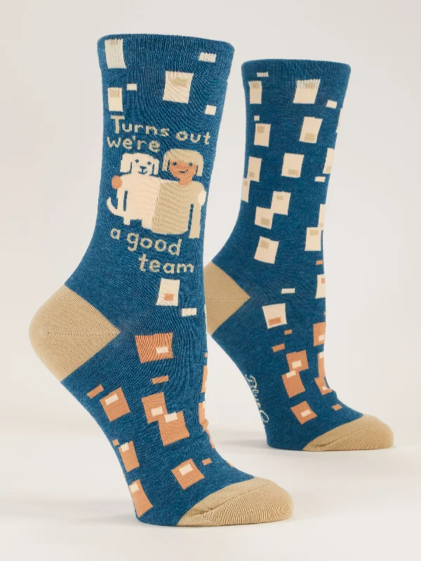 Women's non - slip socks for safetyTurns Out We're A Good Team W-Crew Socks