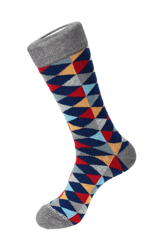 Mixed Diamonds Crew Sock