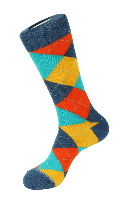 Women's silk - lined socks for a luxurious feelTraditional Argyle Crew Sock