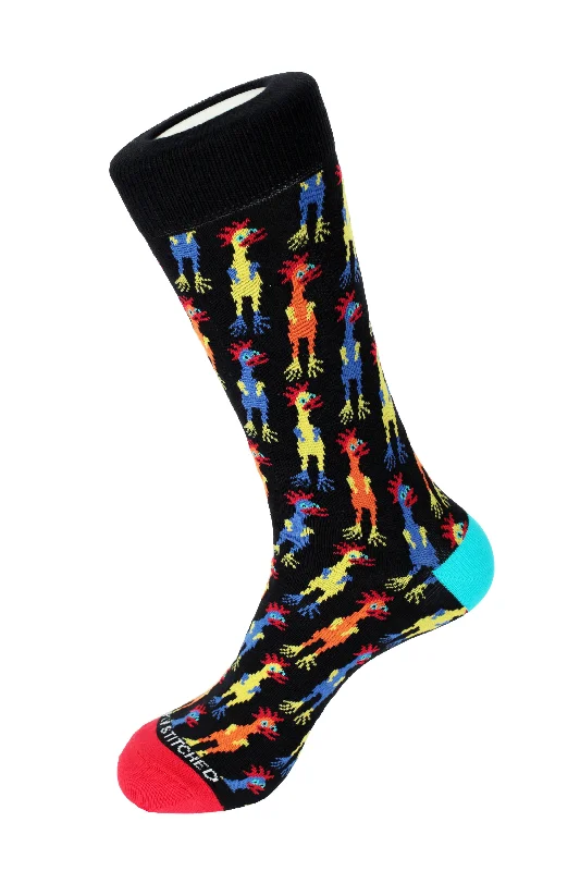 Women's cotton blend socks for breathabilityRubber Chickens Crew Sock