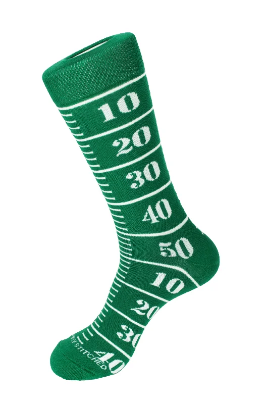 Women's ankle socks with a frilly edgeFootbal Field Crew Sock