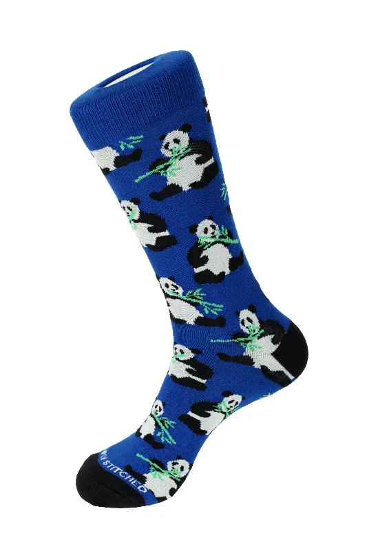 Women's bamboo fiber socks for eco - friendlinessPanda Eating Crew Sock