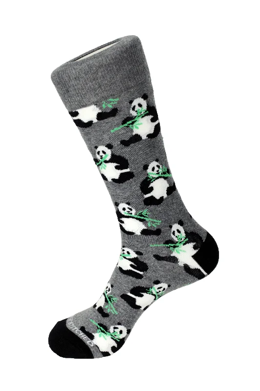 Women's crew socks with a polka - dot printPanda Eating Crew Sock