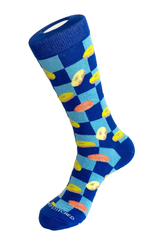 Women's no - show socks with a floral motifDONUT CHECKER