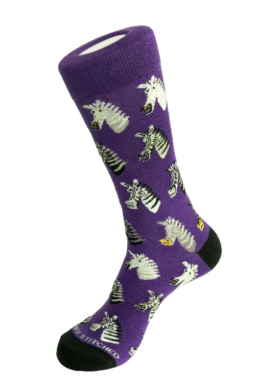 Women's thigh - high socks in a fishnet patternZEBRA STRIPE