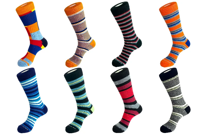 Women's no - show socks with a floral motifCREW SOCK 8 PACK