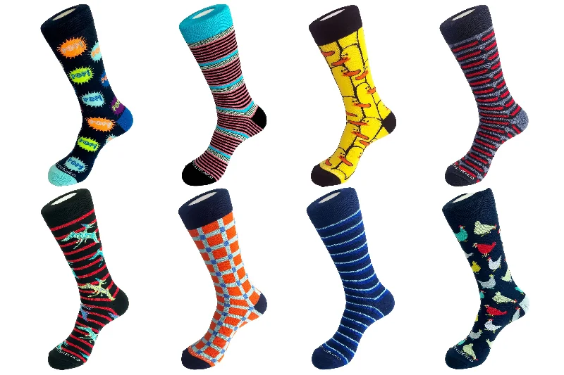 Women's over - the - calf socks with a stripe designCREW SOCK 8 PACK