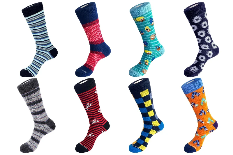 Women's crew socks with a polka - dot printCREW SOCK 8 PACK