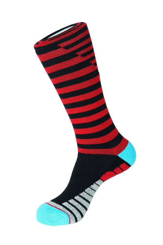 Diagonal Double Stripe Athletic Socks